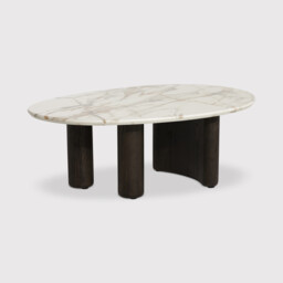 Nord Coffee Table-9Mm Ceramic Marble Effect, Round, White - Barker & Stonehouse - thumbnail 1