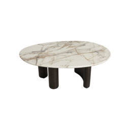 Nord Coffee Table-9Mm Ceramic Marble Effect, Round, White - Barker & Stonehouse - thumbnail 4