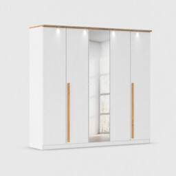 Laika 5 Door Hinged Wardrobe 226X212Cm 1 Mirror Door Wood - Barker & Stonehouse - thumbnail 1