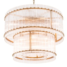 Eichholtz Ruby Chandelier L Antique Brass Finish Glass - Barker & Stonehouse - thumbnail 3