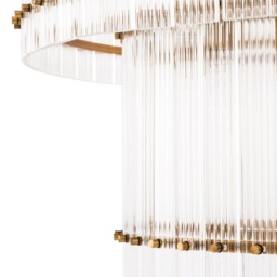 Eichholtz Ruby Chandelier L Antique Brass Finish Glass - Barker & Stonehouse - thumbnail 5