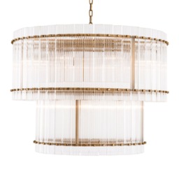 Eichholtz Ruby Chandelier L Antique Brass Finish Glass - Barker & Stonehouse - thumbnail 4