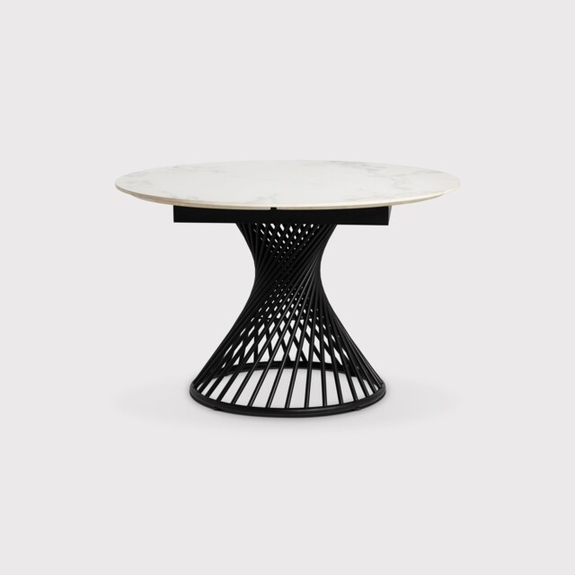 Mendal 120Cm Extending Dining Table, Round, White Ceramic - Barker & Stonehouse - image 1