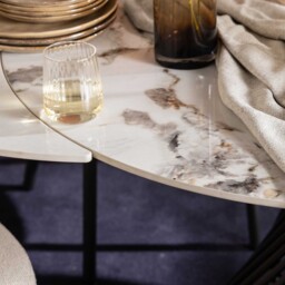 Mendal 120Cm Extending Dining Table, Round, White Ceramic - Barker & Stonehouse - thumbnail 4