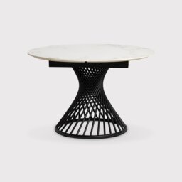 Mendal 120cm Extending Dining Table, Round, White Ceramic - Barker & Stonehouse - thumbnail 4