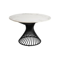 Mendal 120cm Extending Dining Table, Round, White Ceramic - Barker & Stonehouse - thumbnail 3