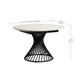 Mendal 120cm Extending Dining Table, Round, White Ceramic - Barker & Stonehouse - thumbnail 5