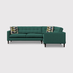 Orla Kiely Ebben Lhf Corner Sofa, Green Fabric - Barker & Stonehouse