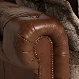Taunton 3 Seater Sofa, Brown Fabric & Leather - Barker & Stonehouse - thumbnail 3