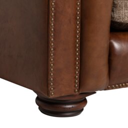 Taunton 3 Seater Sofa, Brown Fabric & Leather - Barker & Stonehouse - thumbnail 4