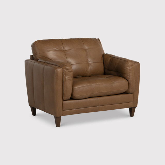 Lindisfarne Snuggler Armchair, Brown Leather - Barker & Stonehouse - image 1