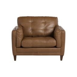 Lindisfarne Snuggler Armchair, Brown Leather - Barker & Stonehouse - thumbnail 3