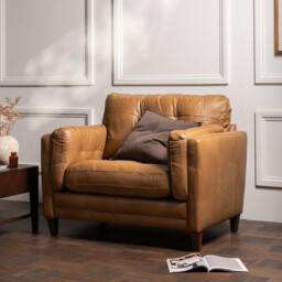 Lindisfarne Snuggler Armchair, Brown Leather - Barker & Stonehouse - thumbnail 2