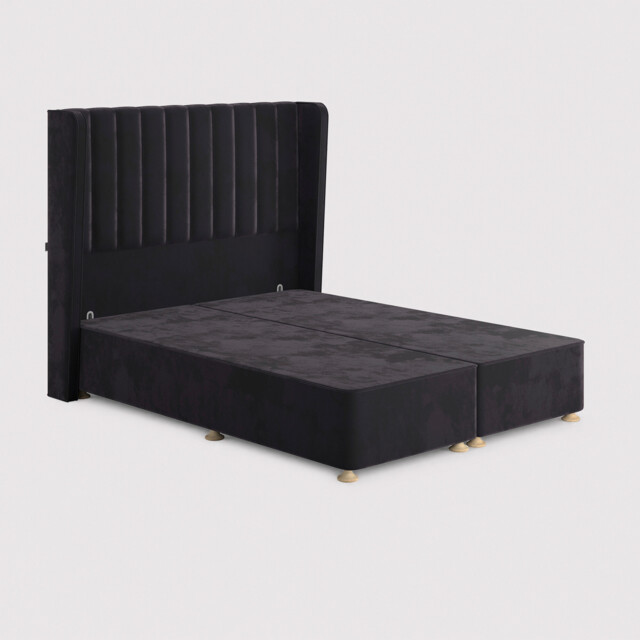 Tempur Suffolk King Slim Disc Static Divan Bed, Purple Velvet - Barker & Stonehouse - image 1