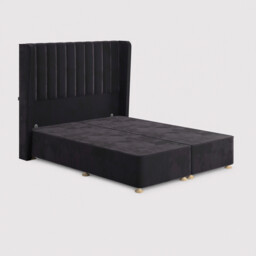 Tempur Suffolk King Slim Disc Static Divan Bed, Purple Velvet - Barker & Stonehouse