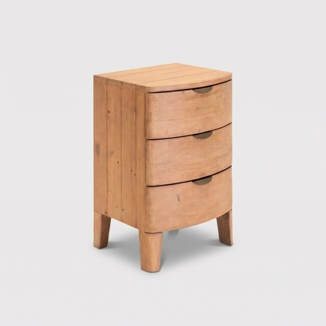Halstatt 3 Drawer Bedside Table, Pine Wood - Barker & Stonehouse - image 1