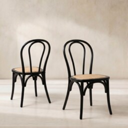 Bourges Dining Chair 43X54X90Cm, Black Rattan - Barker & Stonehouse