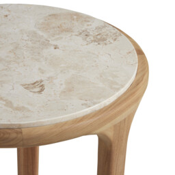 Terza Side Table 55x60cm, Round, Neutral Wood - Barker & Stonehouse - thumbnail 4