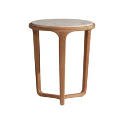 Terza Side Table 55x60cm, Round, Neutral Wood - Barker & Stonehouse - thumbnail 3