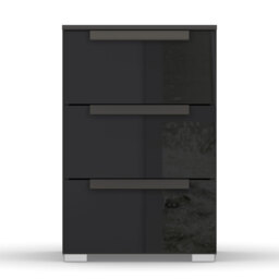 Frans 3 Drawer Bedside Table, Black Wood - Barker & Stonehouse - thumbnail 2