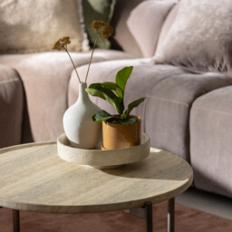 Ryde Dark Travertine Coffee Table, Round, Neutral - Barker & Stonehouse - thumbnail 2
