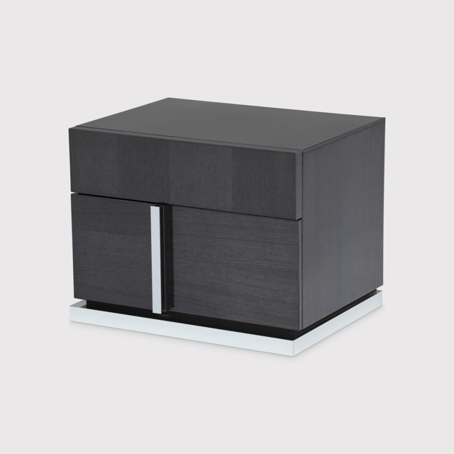 Borgia Right 2 Drawer Night Stand, Grey Gloss - Barker & Stonehouse - image 1