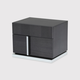 Borgia Right 2 Drawer Night Stand, Grey Gloss - Barker & Stonehouse - thumbnail 1
