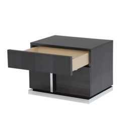Borgia Right 2 Drawer Night Stand, Grey Gloss - Barker & Stonehouse - thumbnail 3