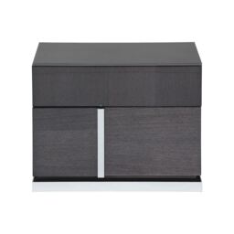 Borgia Right 2 Drawer Night Stand, Grey Gloss - Barker & Stonehouse - thumbnail 2
