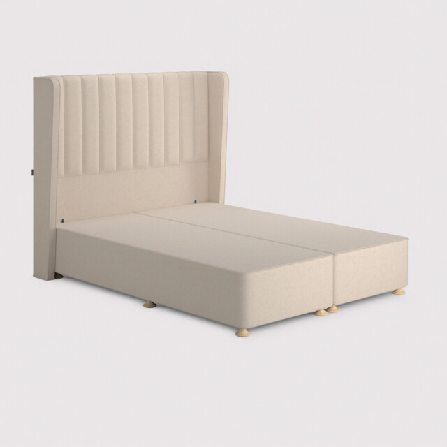 Tempur Suffolk King Slim Disc Static Divan Bed, Neutral Fabric - Barker & Stonehouse - image 1