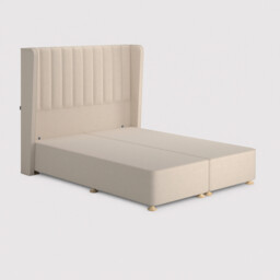 Tempur Suffolk King Slim Disc Static Divan Bed, Neutral Fabric - Barker & Stonehouse