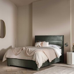 Rothbury King Bed Frame & Horizontal Headboard, Green Fabric - Barker & Stonehouse - thumbnail 2