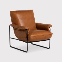 Vinci Accent Chair, Brown Leather - Barker & Stonehouse - thumbnail 1