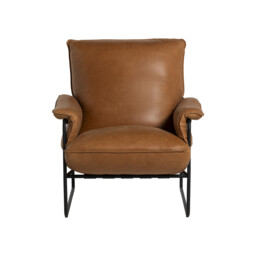Vinci Accent Chair, Brown Leather - Barker & Stonehouse - thumbnail 3