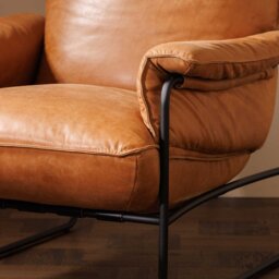Vinci Accent Chair, Brown Leather - Barker & Stonehouse - thumbnail 5