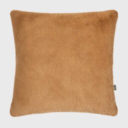 Plush Golden Cognac Cushion, Square, Orange Polyester - Barker & Stonehouse