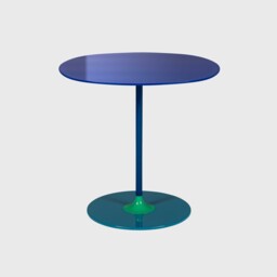 Kartell Thierry Side Table 50X50X40 Blue Glass - Barker & Stonehouse