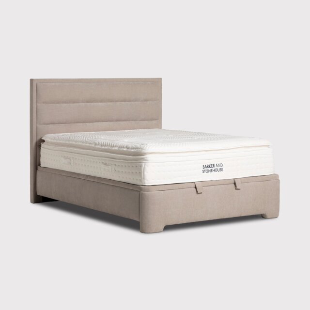 Rothbury King Bed Frame & Horizontal Headboard, Neutral Fabric - Barker & Stonehouse - image 1
