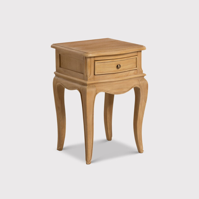 Cecile 1 Drawer Curved Leg Bedside Table, Neutral Wood - Barker & Stonehouse - image 1