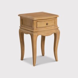 Cecile 1 Drawer Curved Leg Bedside Table, Neutral Wood - Barker & Stonehouse