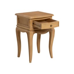 Cecile 1 Drawer Curved Leg Bedside Table, Neutral Wood - Barker & Stonehouse - thumbnail 3