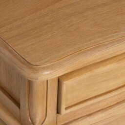 Cecile 1 Drawer Curved Leg Bedside Table, Neutral Wood - Barker & Stonehouse - thumbnail 4