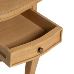Cecile 1 Drawer Curved Leg Bedside Table, Neutral Wood - Barker & Stonehouse - thumbnail 5