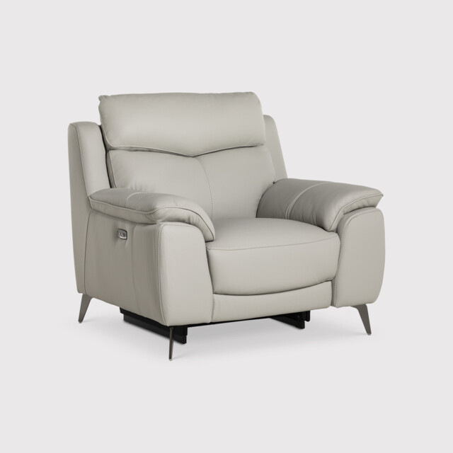 Fiore 1 Seater Recliner, Grey Leather - Barker & Stonehouse - image 1