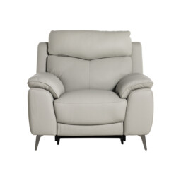Fiore 1 Seater Recliner, Grey Leather - Barker & Stonehouse - thumbnail 2
