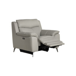 Fiore 1 Seater Recliner, Grey Leather - Barker & Stonehouse - thumbnail 2