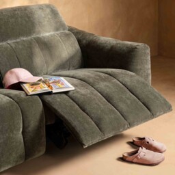 Montgomery 2.5 Power Seater & Headrest Recliner Sofa, Green Fabric - Barker & Stonehouse - thumbnail 3