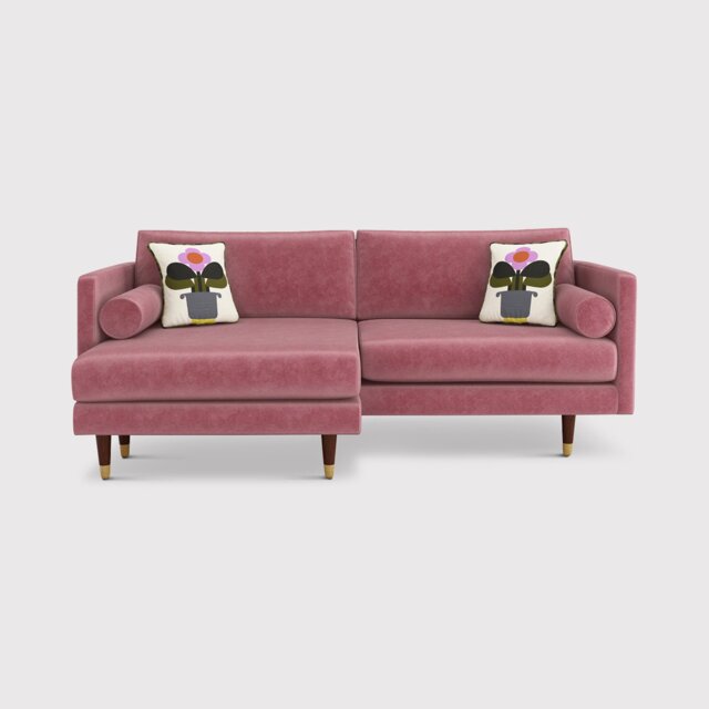 Orla Kiely Mimosa Interchangeable Large Chaise Corner Sofa, Pink Fabric - Barker & Stonehouse