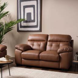 Holborn 2 Seater Static Sofa, Brown Leather - Barker & Stonehouse - thumbnail 2