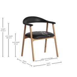 Lerman Dining Chair With Arms with Armrest, Neutral Oak - Barker & Stonehouse - thumbnail 5